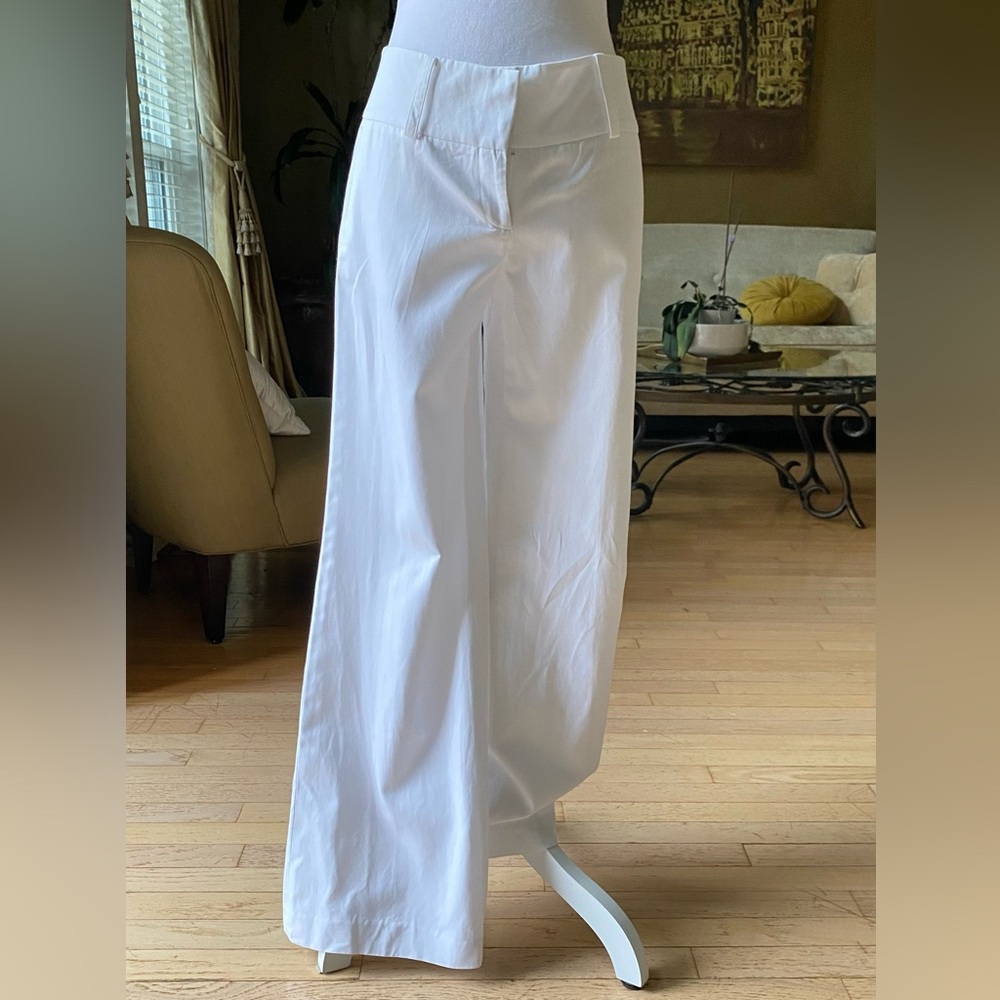 Ann Taylor Lindsay wide leg white pants sz 4